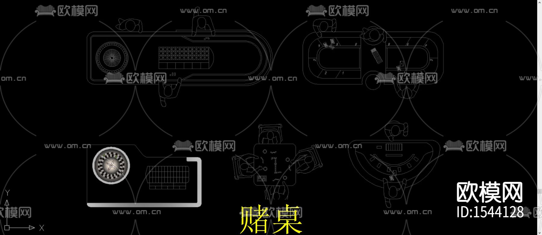 赌桌cad图库下载