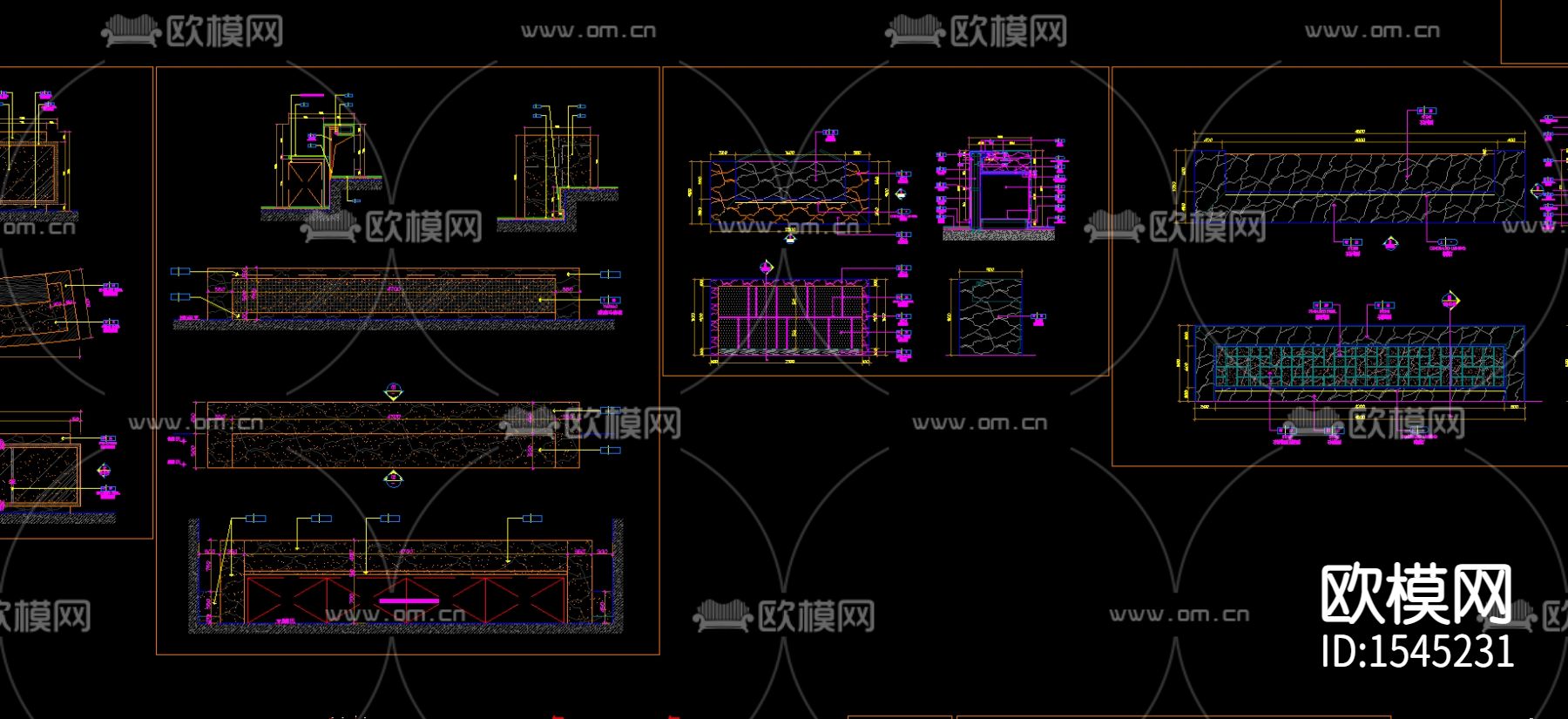 前台接待台服务台节点大样下载（渲染图4）