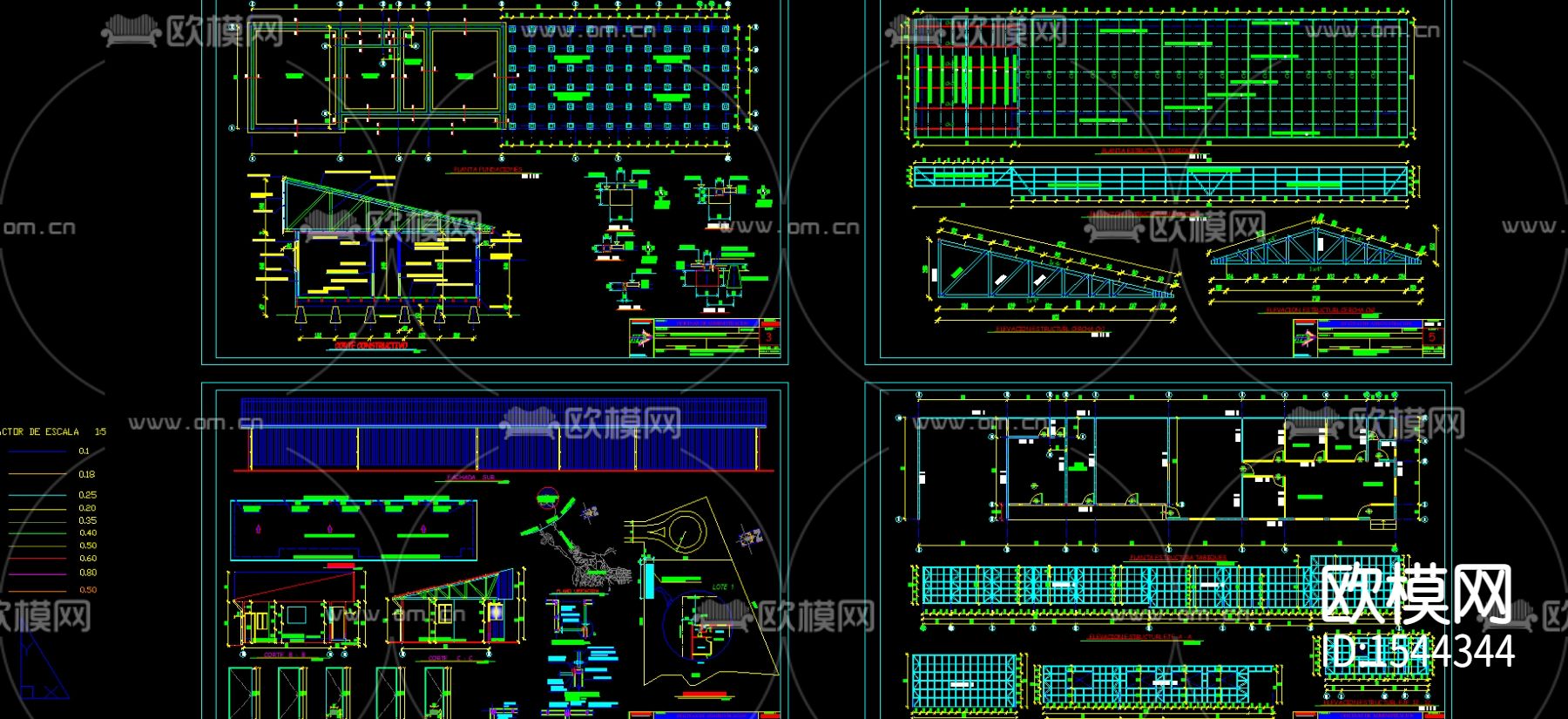 厂房型办公楼cad施工图下载（渲染图3）