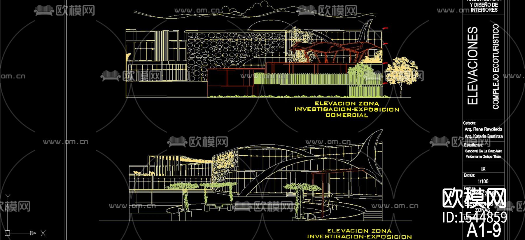 展览馆博物馆景观cad施工图下载（渲染图3）