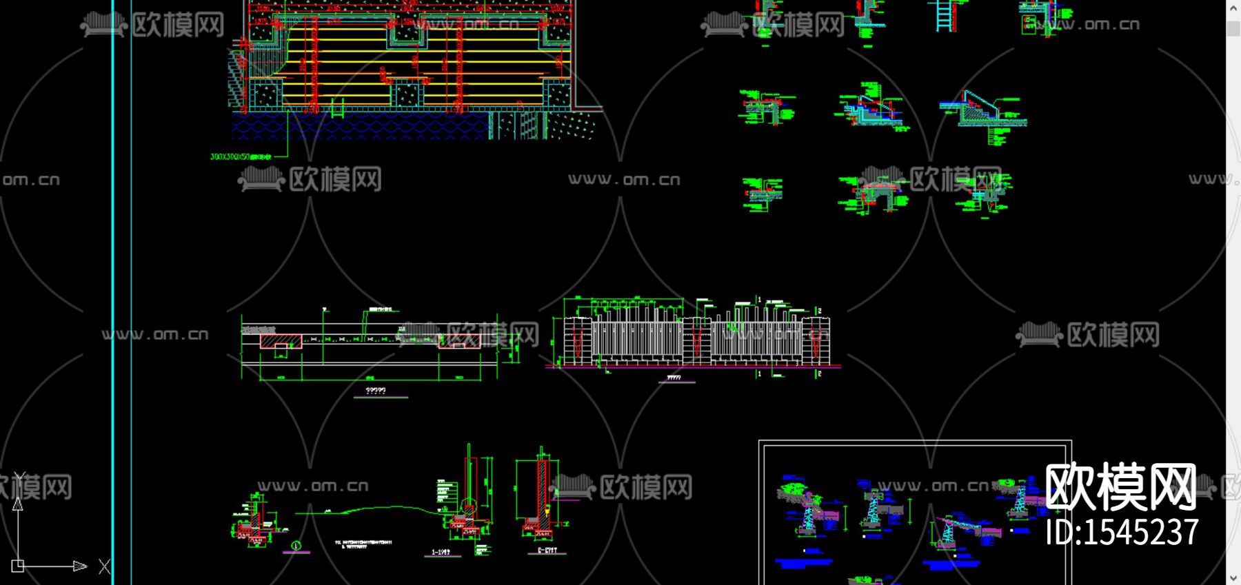 驳岸栏木栈道观景桥平台节点大样下载（渲染图4）