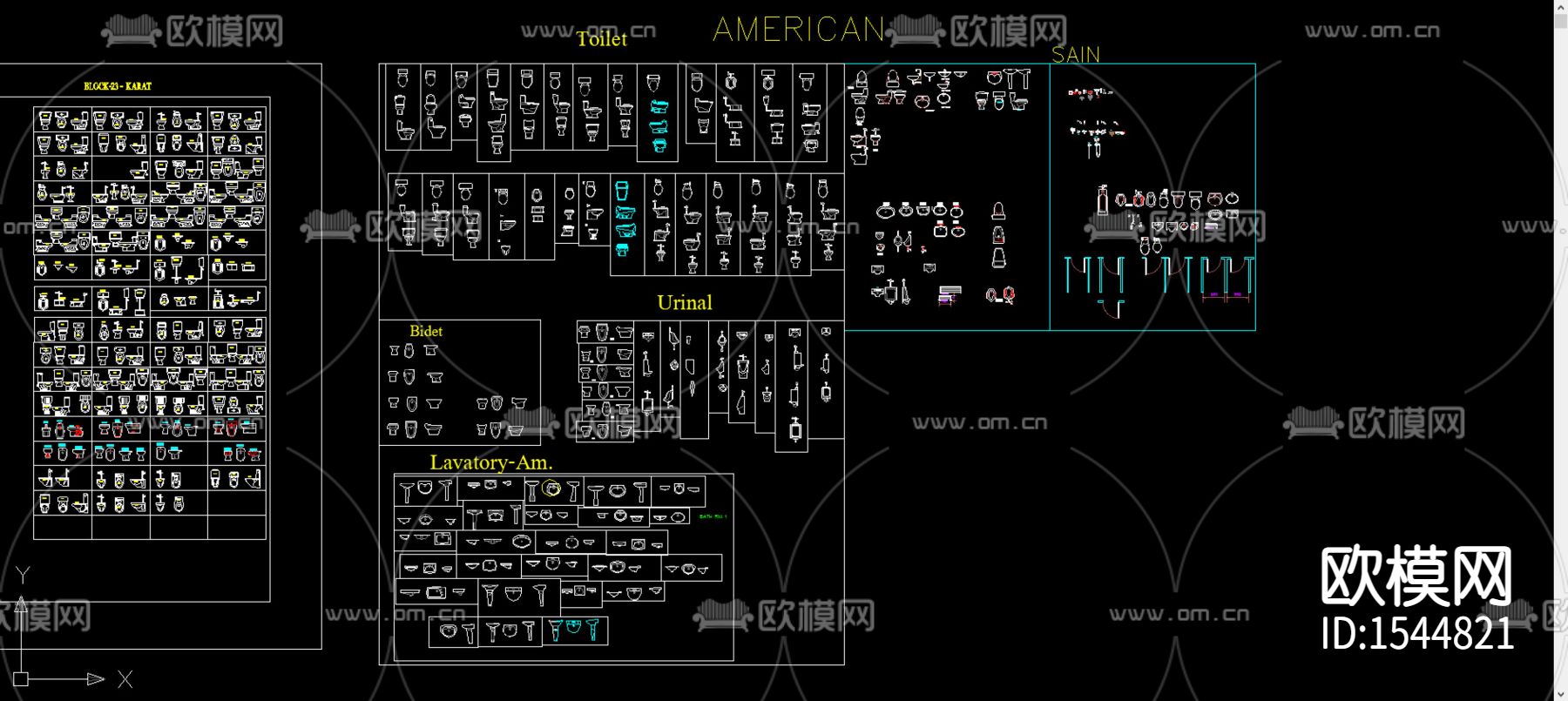 卫生间设备cad图库下载（渲染图6）