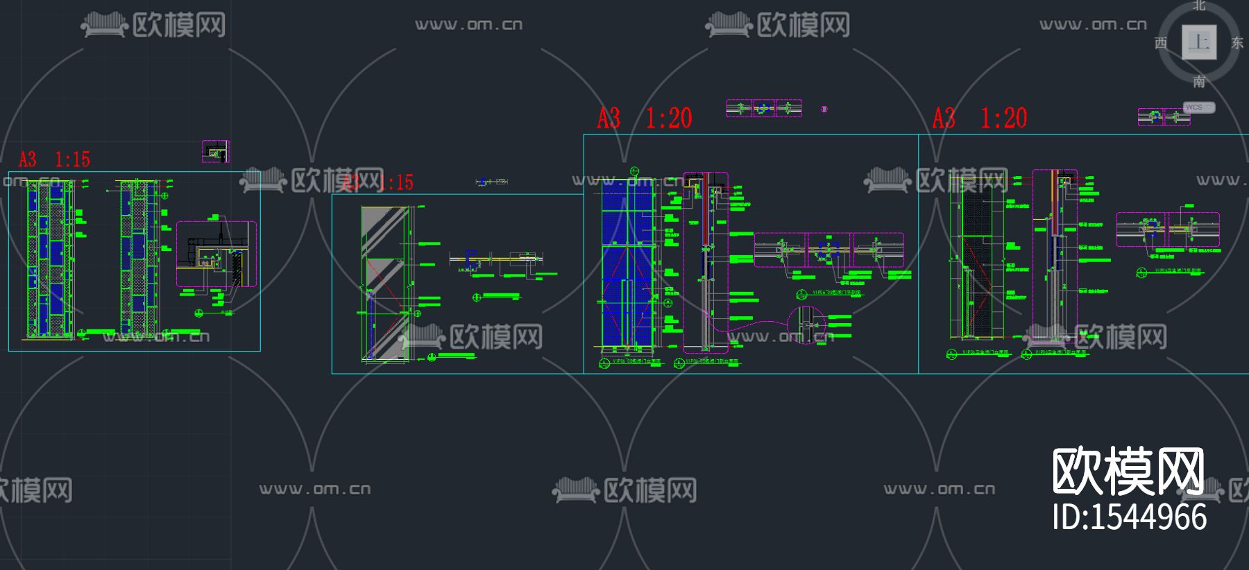 餐厅cad施工图下载（渲染图5）