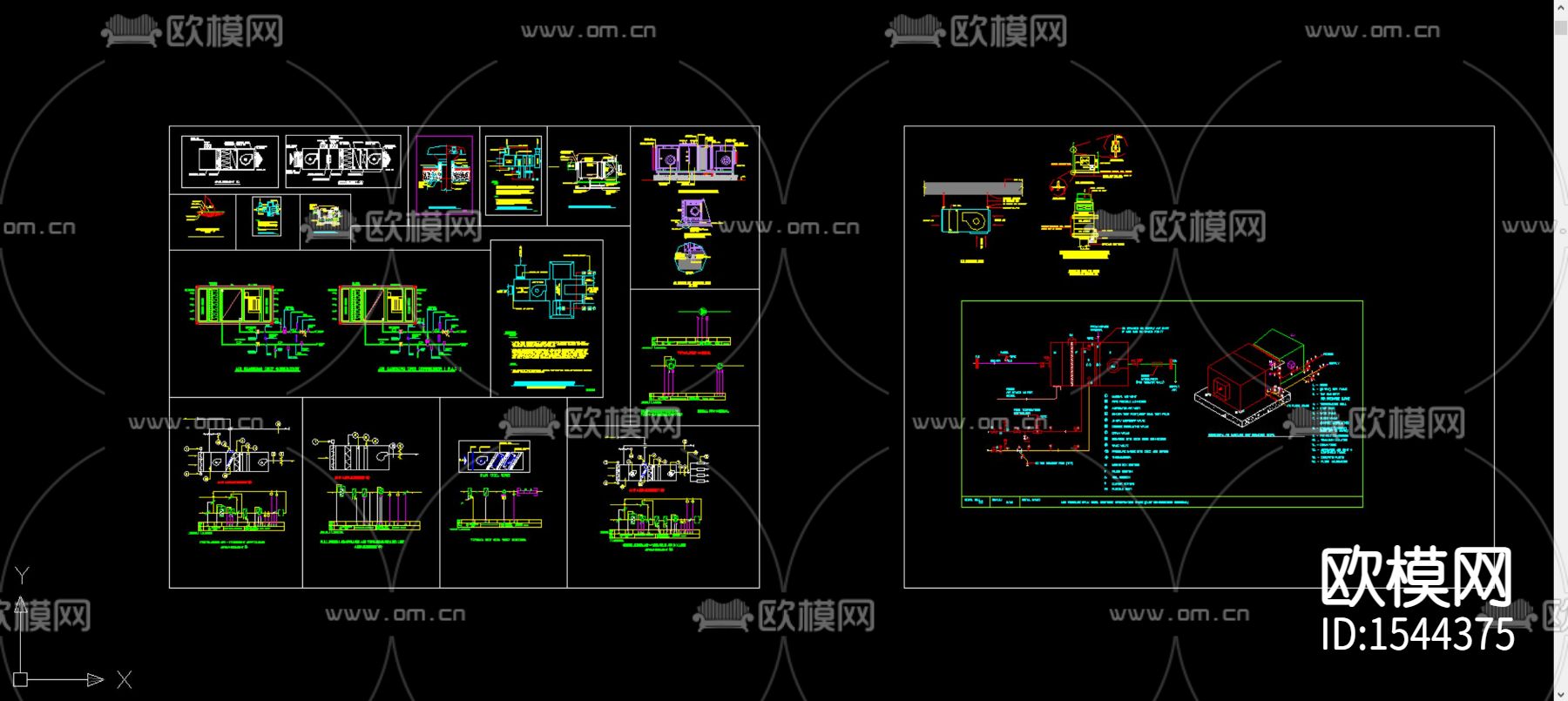 暖通设备cad节点图下载（渲染图2）