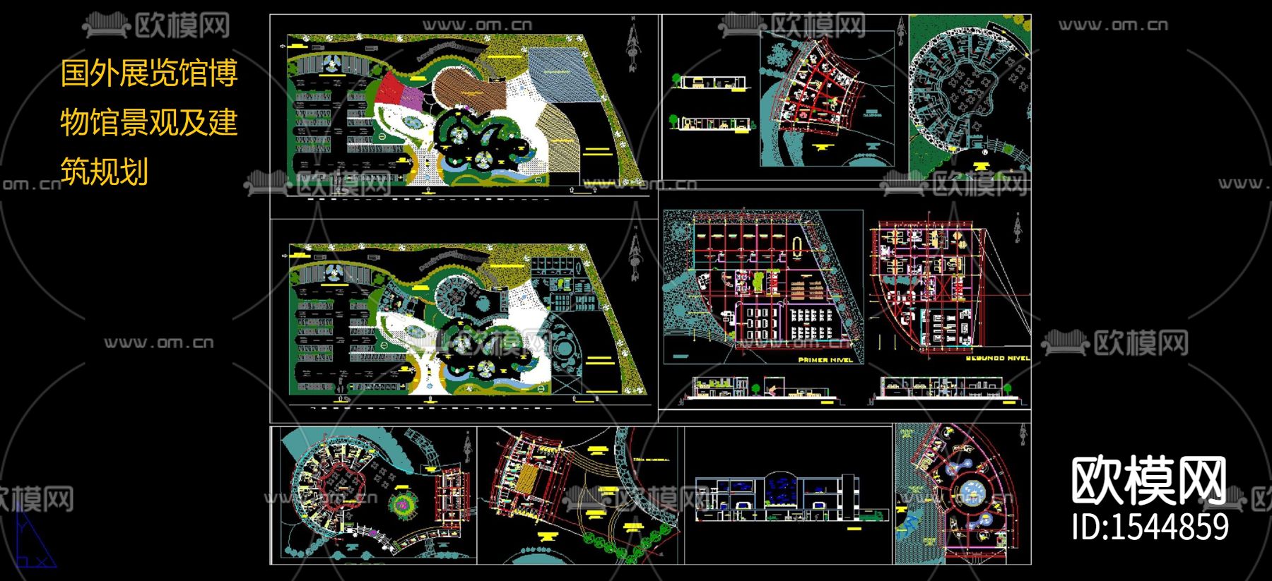 展览馆博物馆景观cad施工图下载（渲染图2）