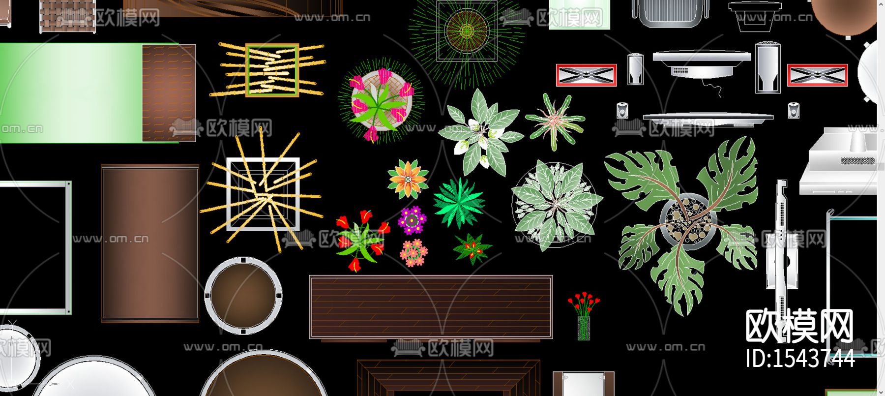 彩平家具cad图库下载（渲染图2）