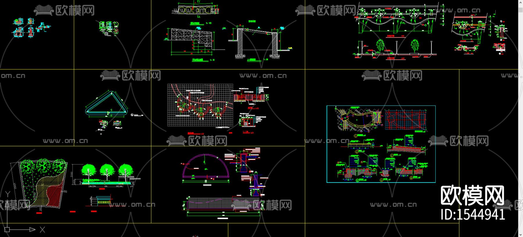 花坛花墩cad图库下载（渲染图2）