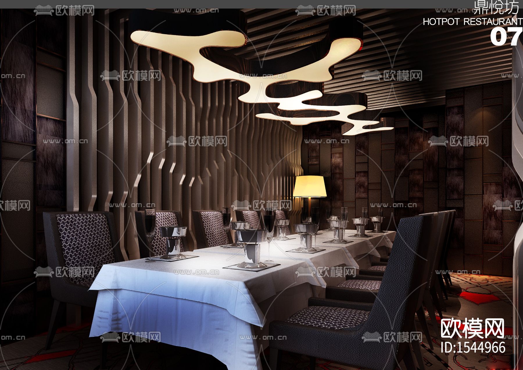 餐厅cad施工图下载（渲染图7）