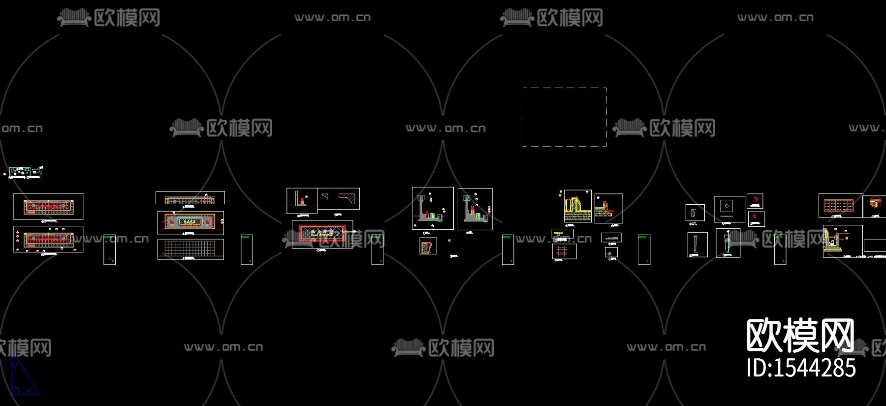 售楼处景墙cad节点下载（渲染图3）
