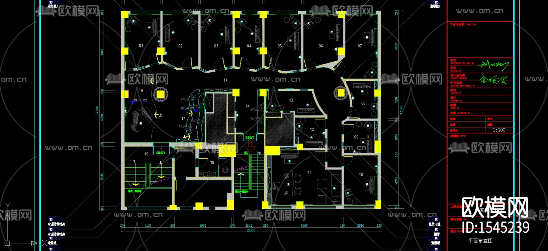 琴行钢琴培训室cad施工图下载（渲染图2）