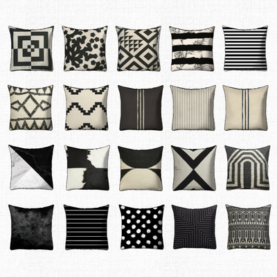  北欧布艺抱枕su模型 