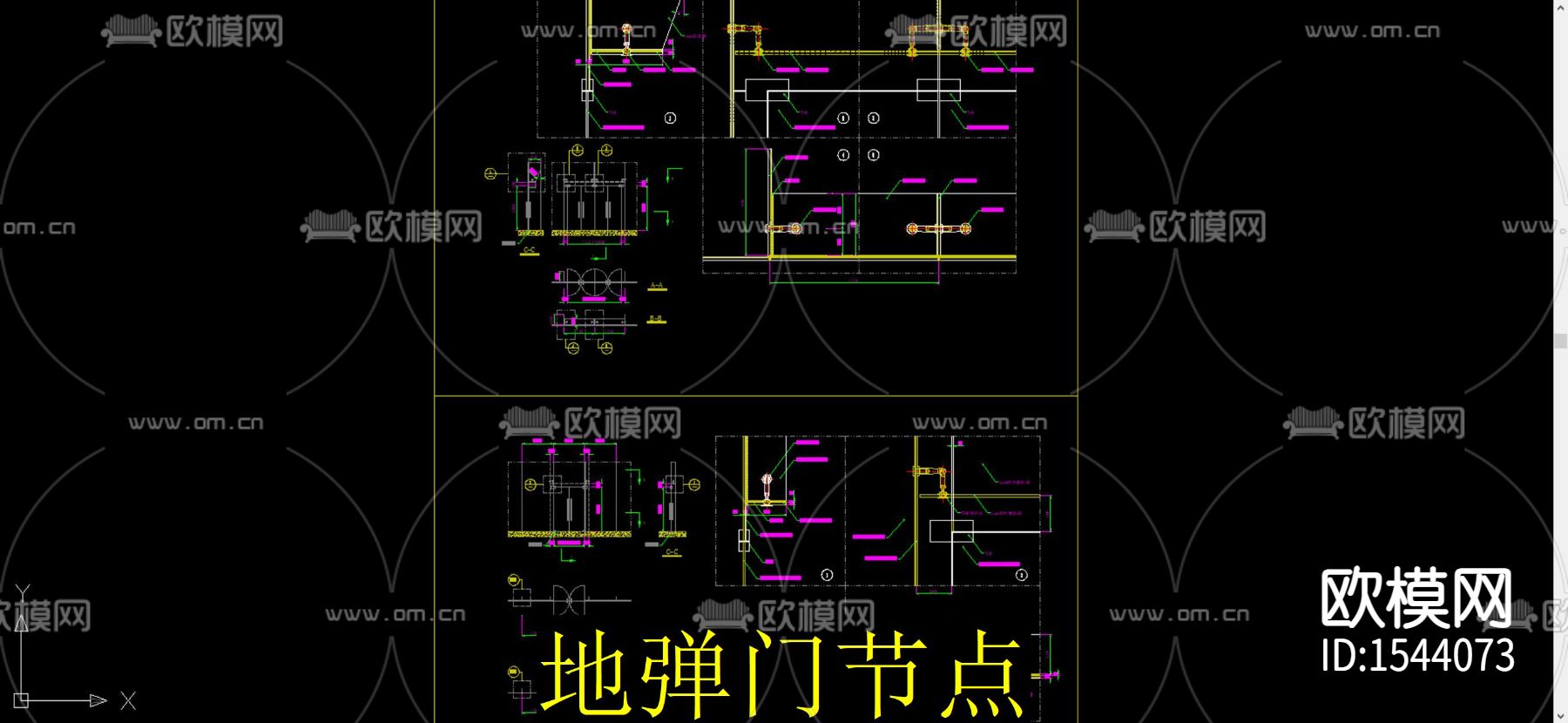 地弹门cad节点大样下载