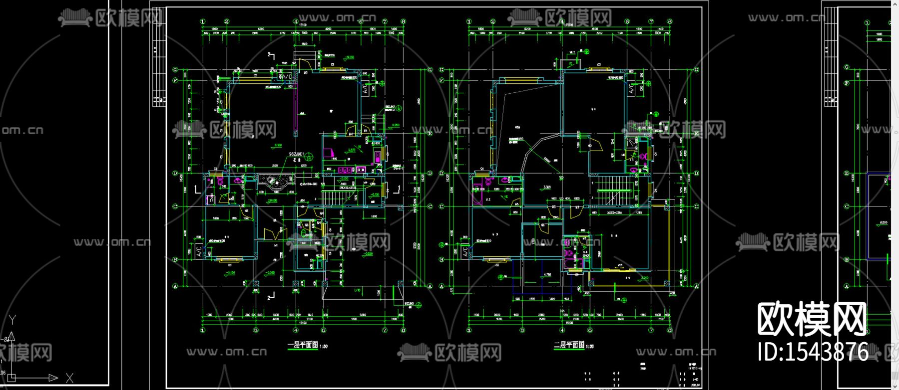 别墅建筑cad施工图下载（渲染图2）