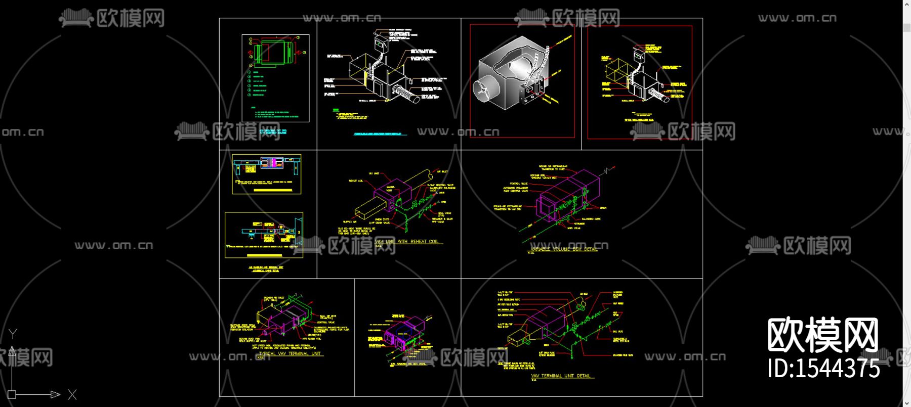 暖通设备cad节点图下载（渲染图7）