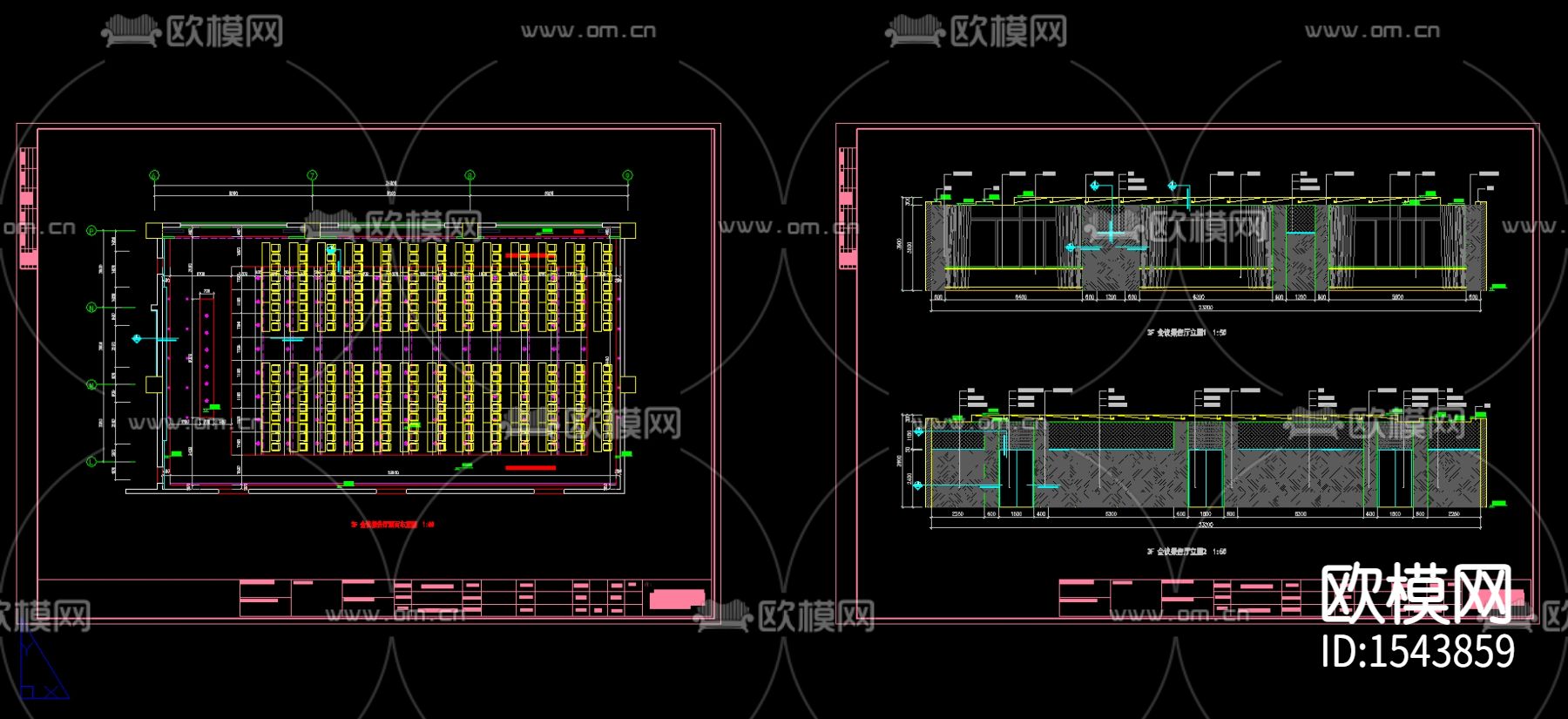 报告厅cad施工图下载（渲染图2）