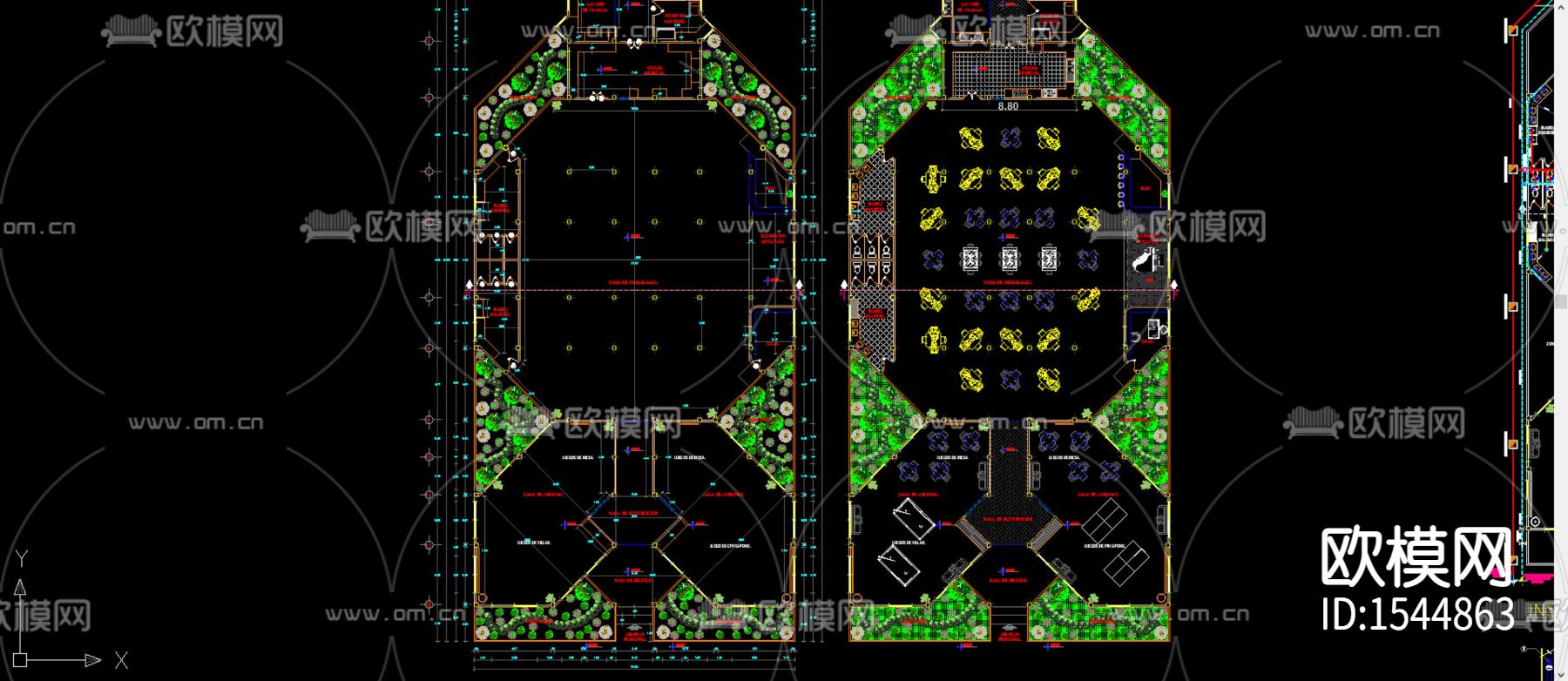 花园餐厅景观cad施工图下载（渲染图3）