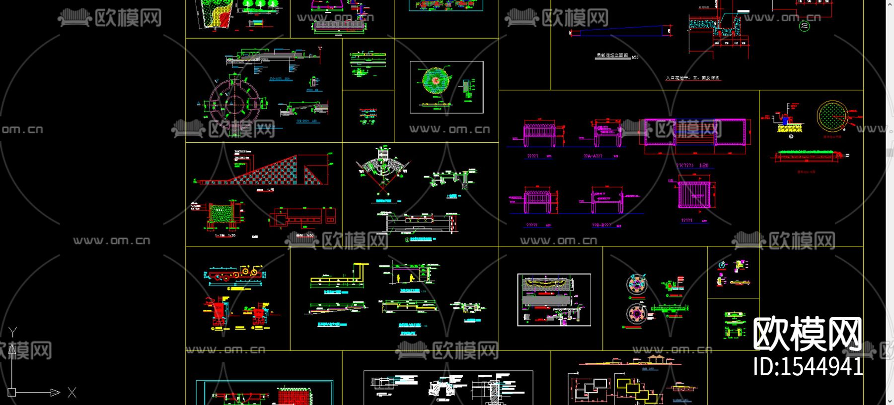 花坛花墩cad图库下载（渲染图3）