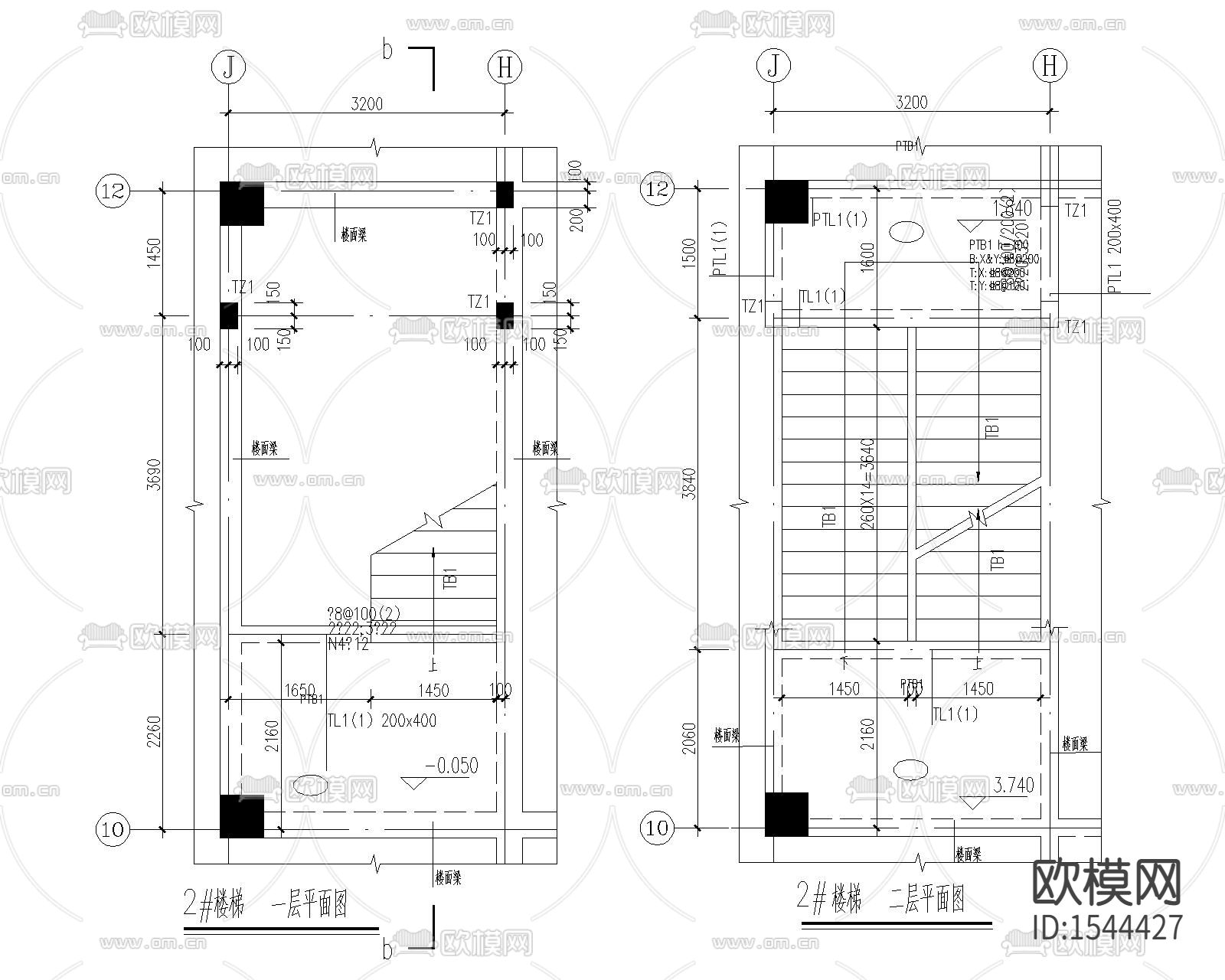 楼梯cad节点图下载（渲染图1）