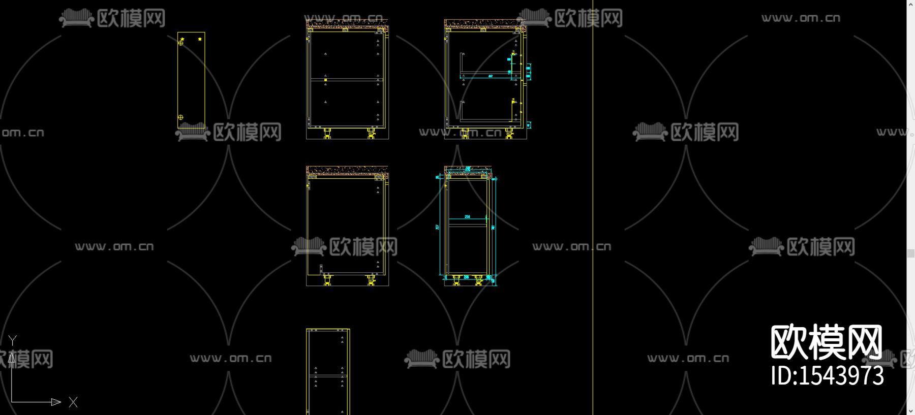 橱柜cad图库下载（渲染图2）