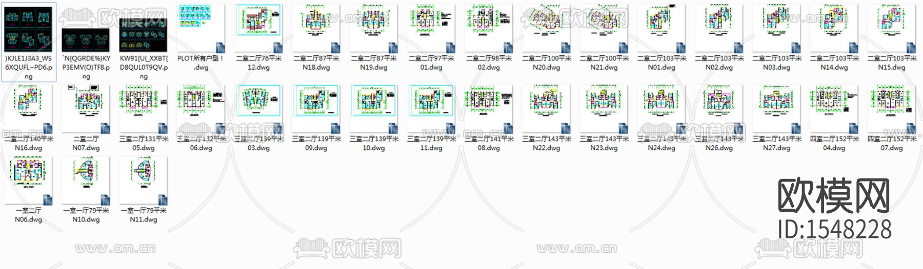 32住宅户型cad平面图下载（渲染图4）