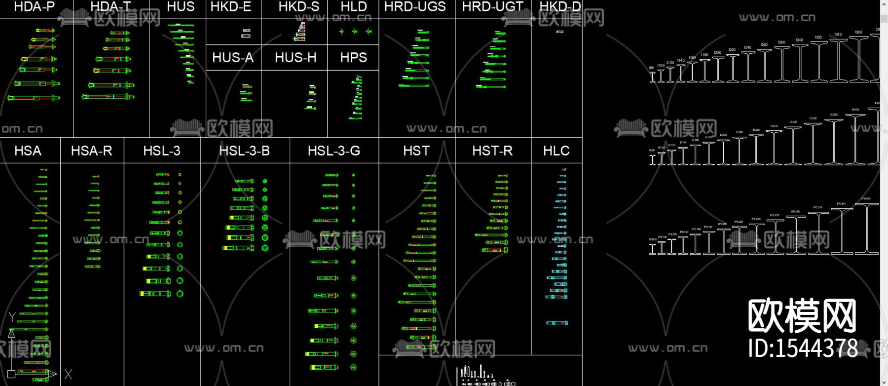 建筑零件cad图库下载（渲染图3）