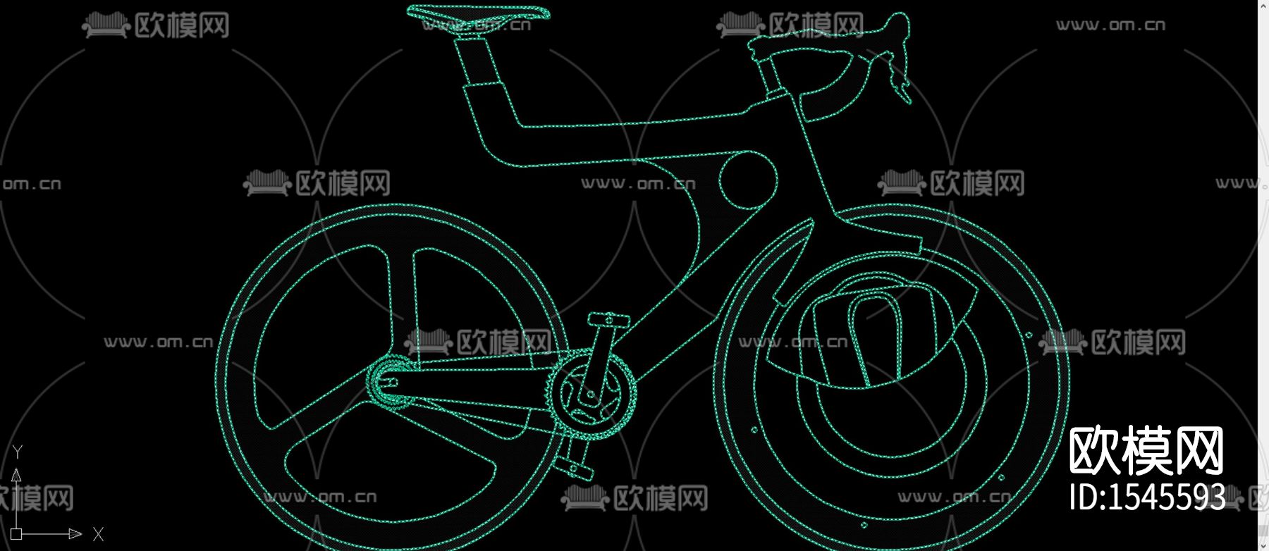 自行车cad模块下载（渲染图3）