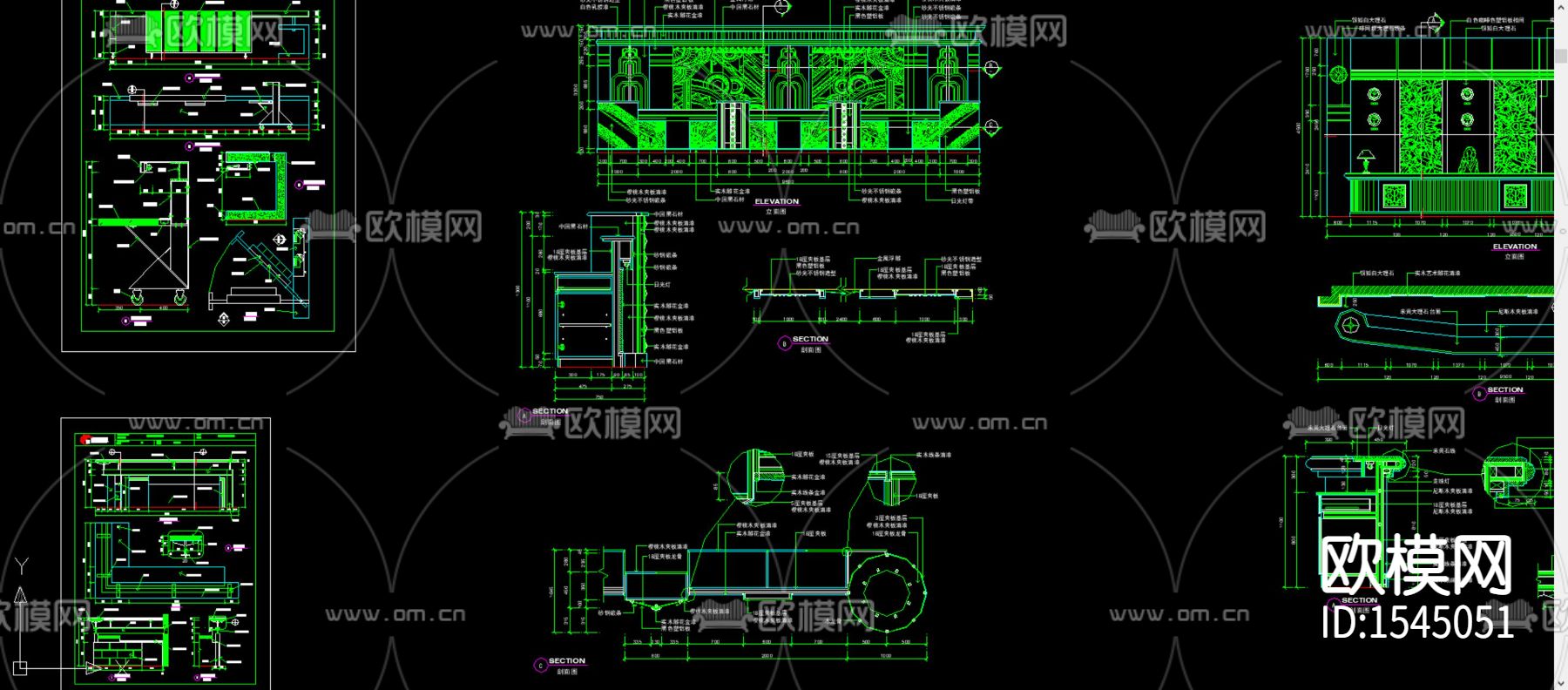 酒店前台cad节点下载（渲染图2）