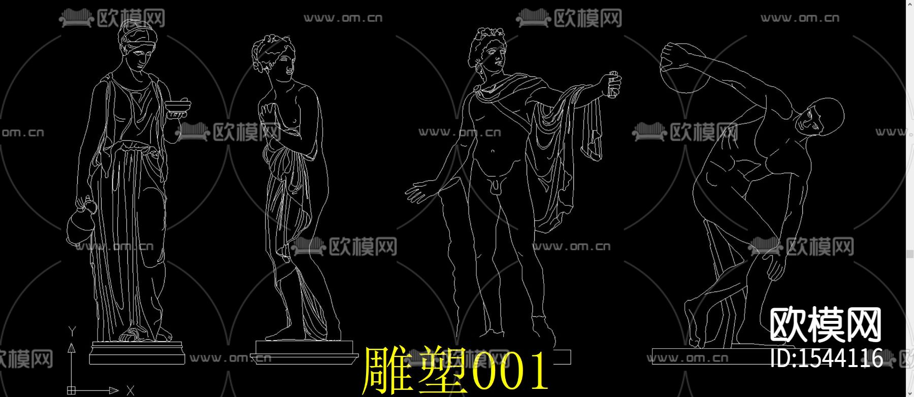 欧式雕塑图块下载（渲染图1）