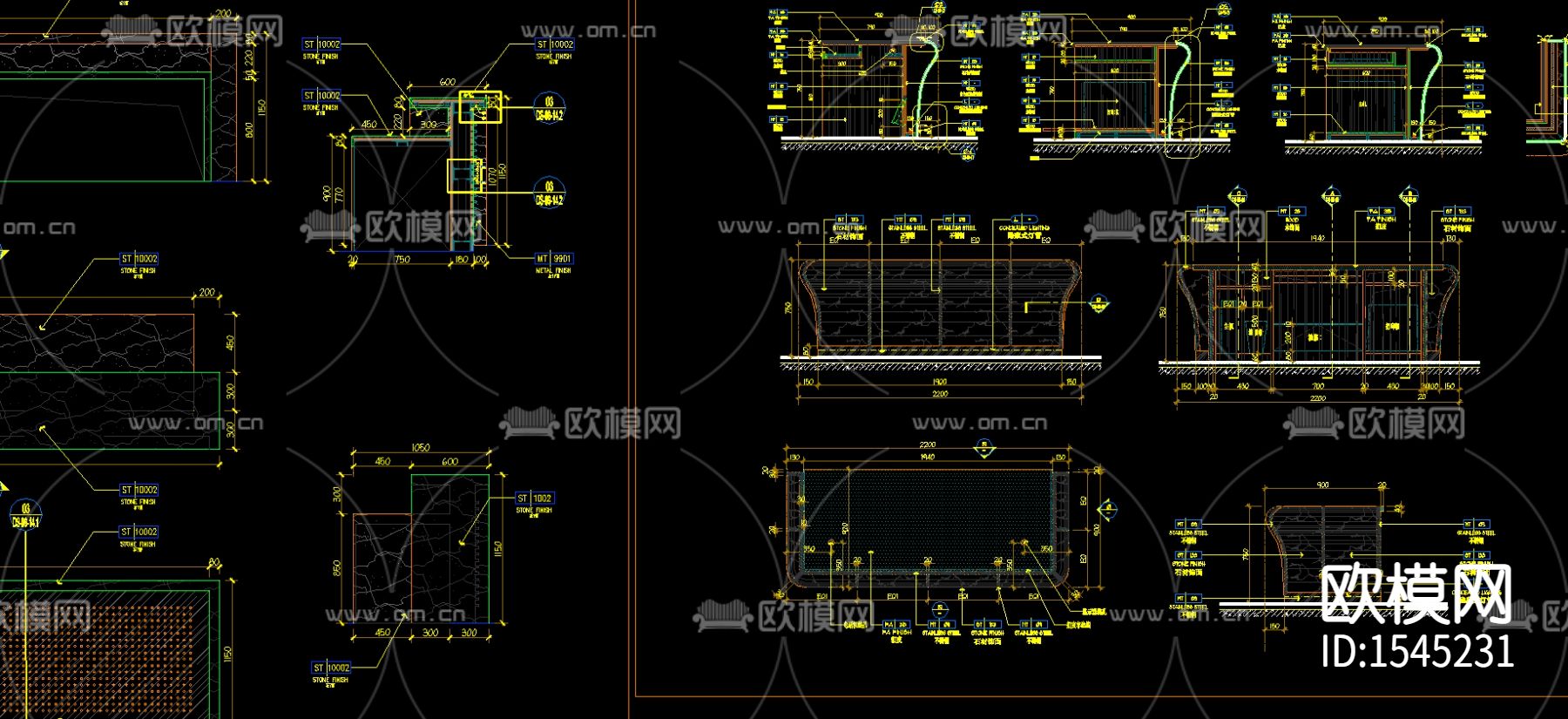 前台接待台服务台节点大样下载（渲染图2）