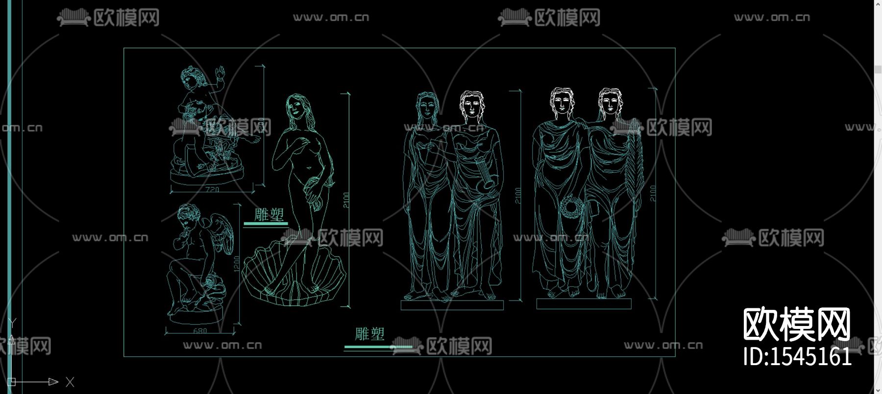 欧式喷泉cad图库下载（渲染图3）