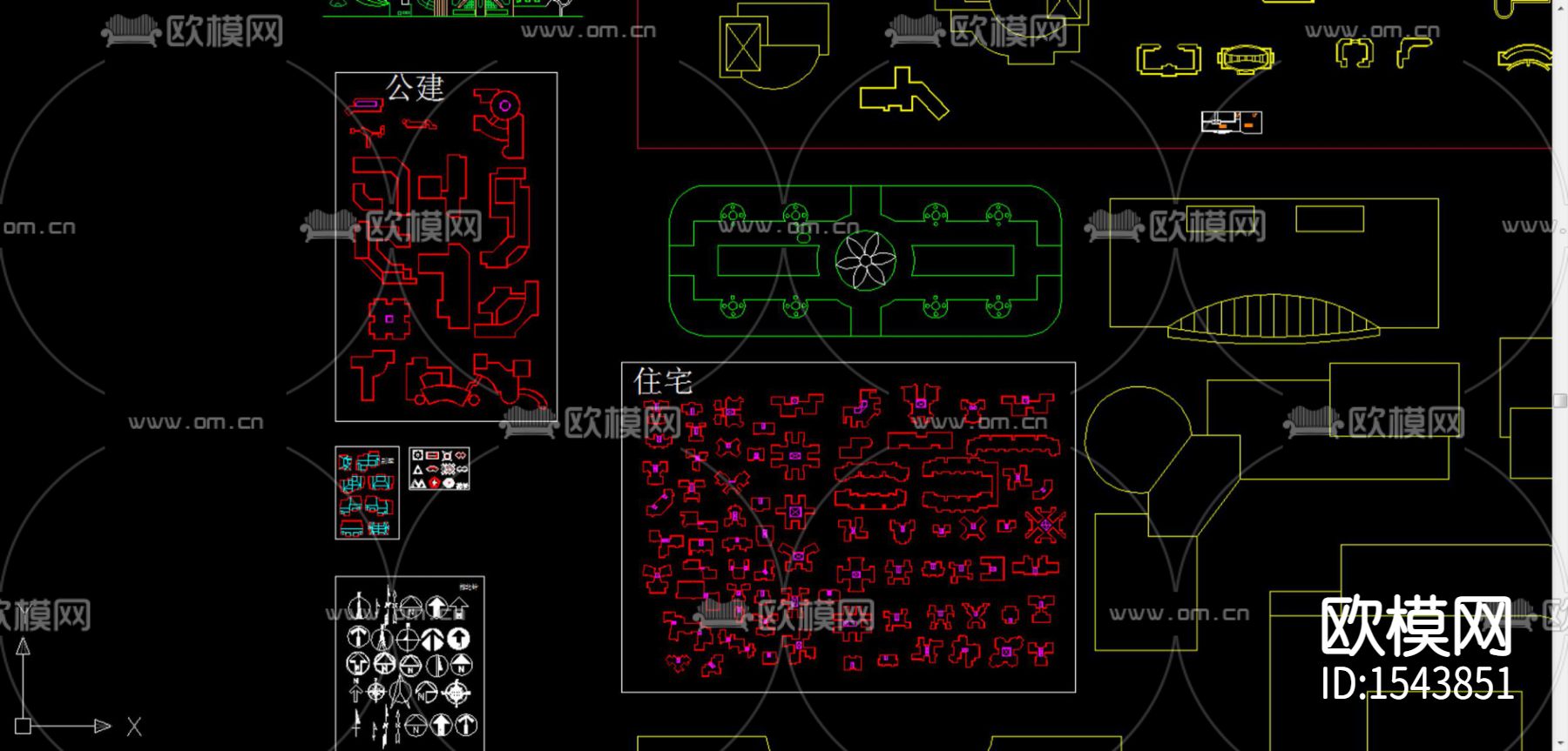 景观小品小样cad图库下载（渲染图3）