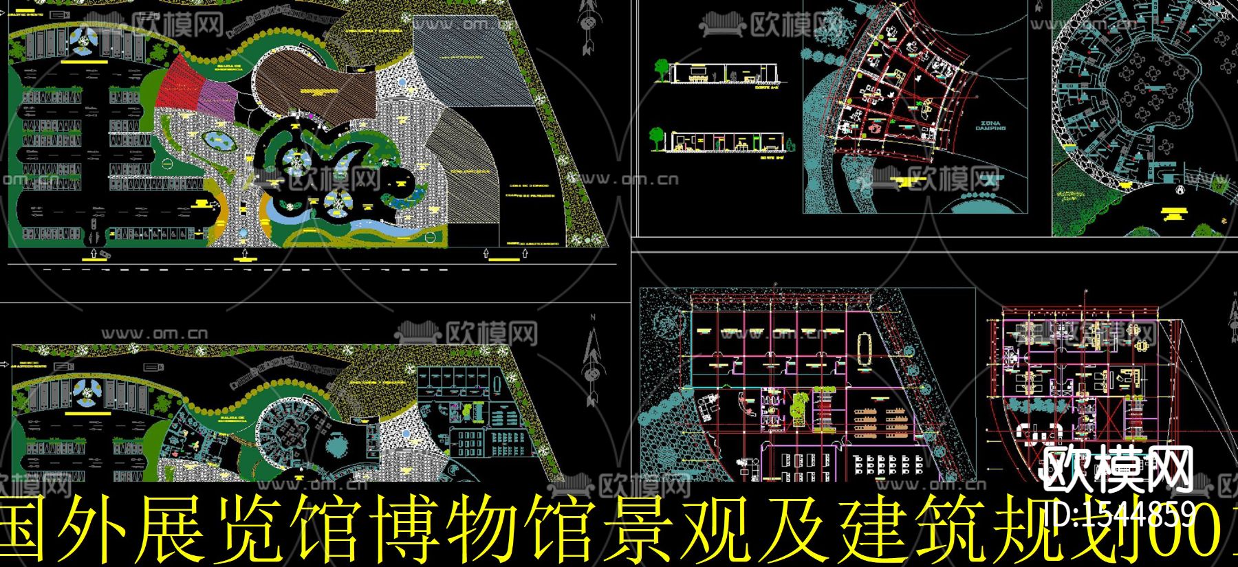展览馆博物馆景观cad施工图下载（渲染图1）