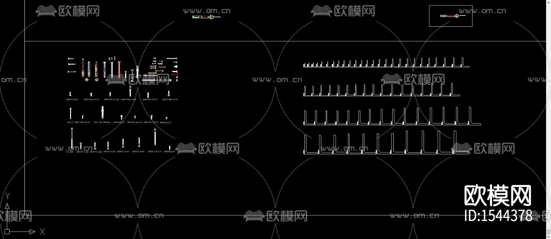 建筑零件cad图库下载（渲染图2）
