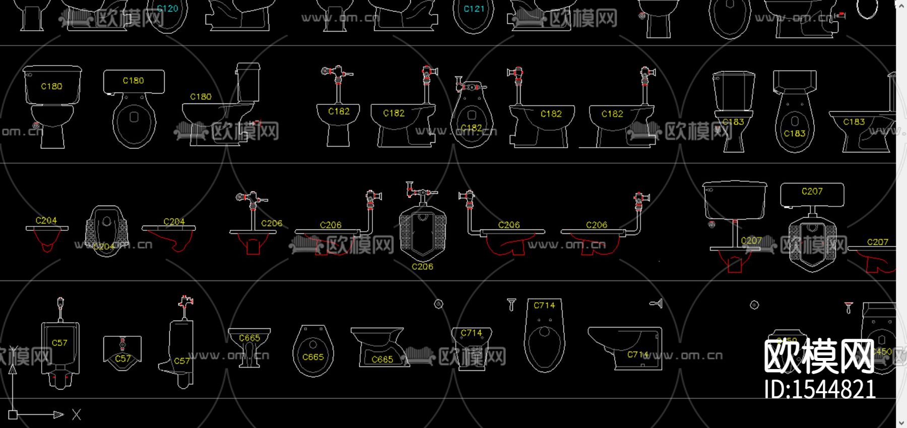 卫生间设备cad图库下载（渲染图4）
