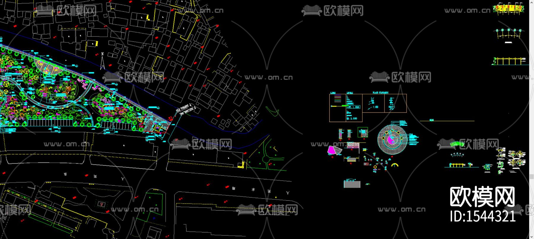 公园广场小品cad图库下载（渲染图4）