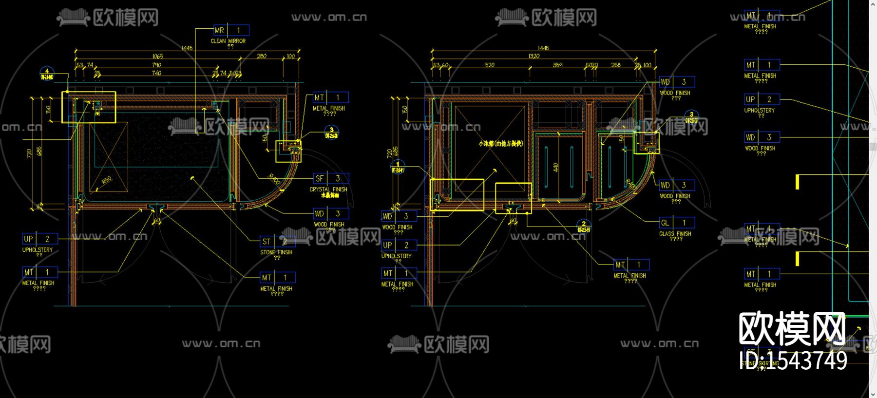 酒店餐厅cad节点大样下载（渲染图6）