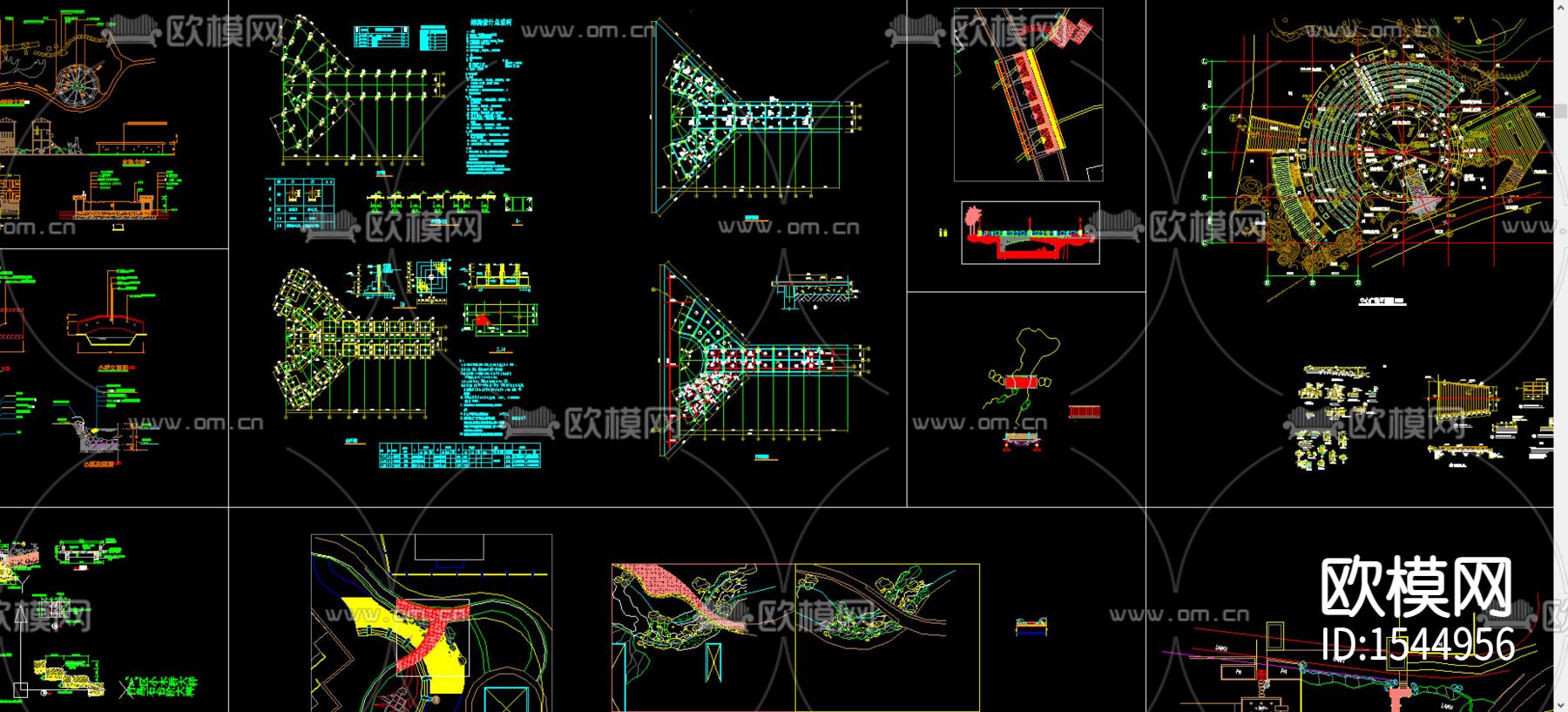 桥园汀步cad图库下载（渲染图1）