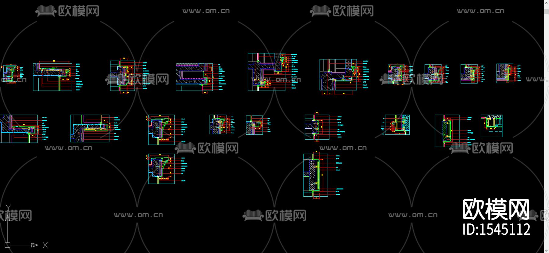 铝单板幕墙cad节点图库下载（渲染图1）