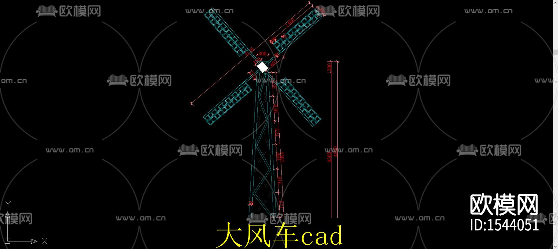 景观风车cad施工图下载