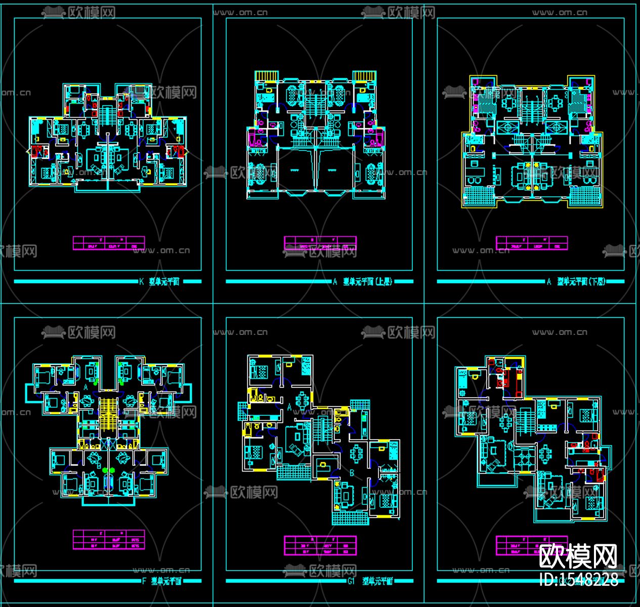 32住宅户型cad平面图下载（渲染图2）