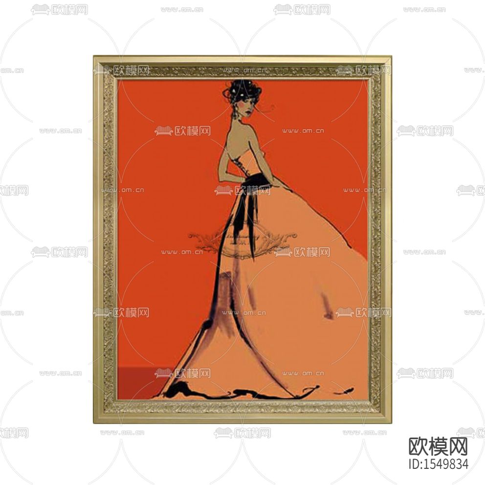 北欧简约创意人像速写装饰画下载