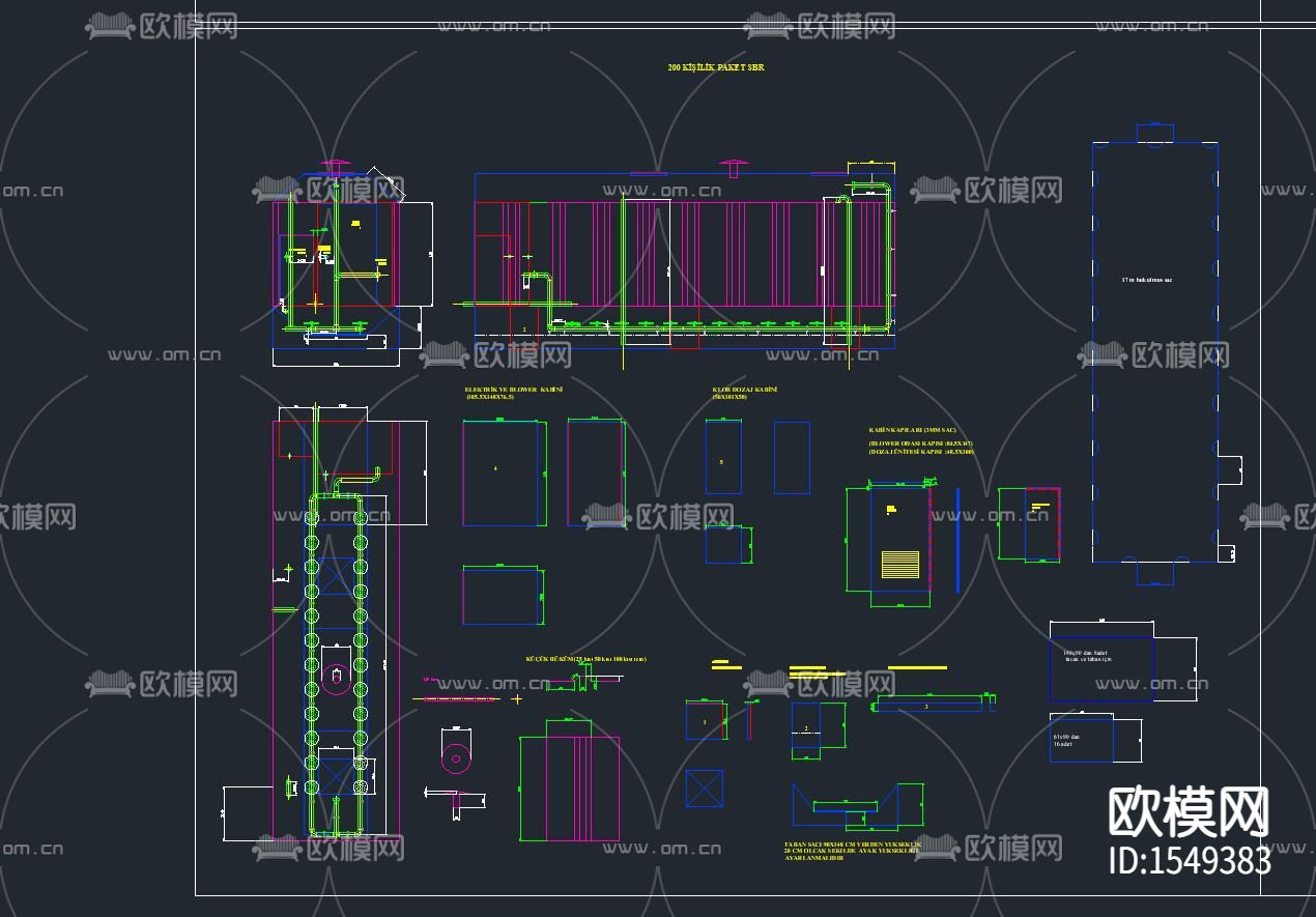 集装箱式废水处理系统cad图库下载（渲染图2）
