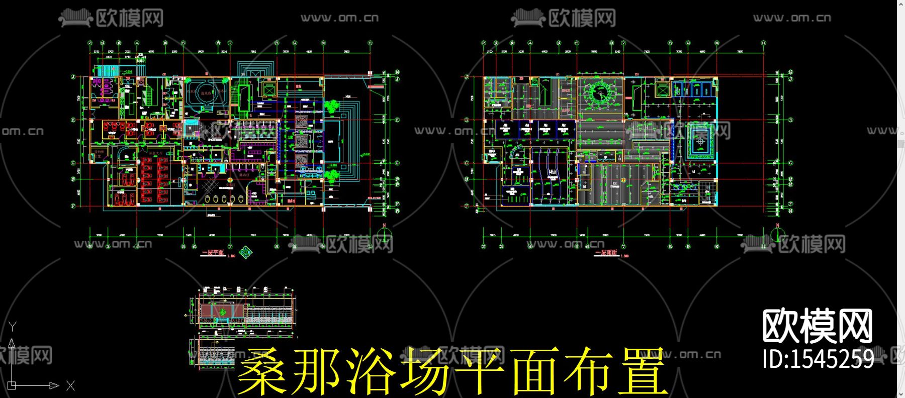 桑那浴场cad图库下载