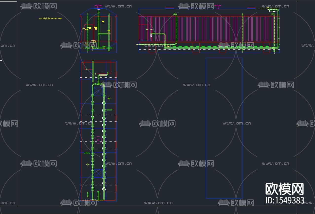集装箱式废水处理系统cad图库下载（渲染图3）