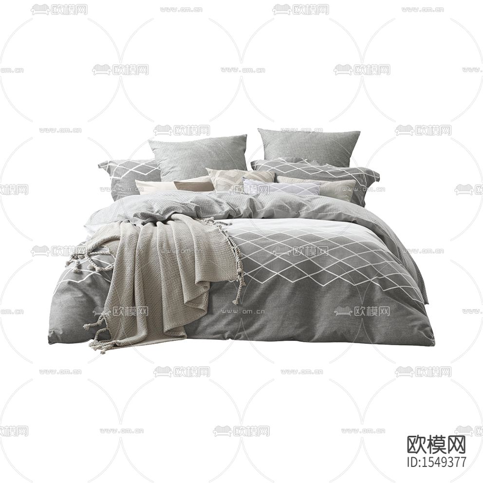 现代简约灰色布艺床品下载