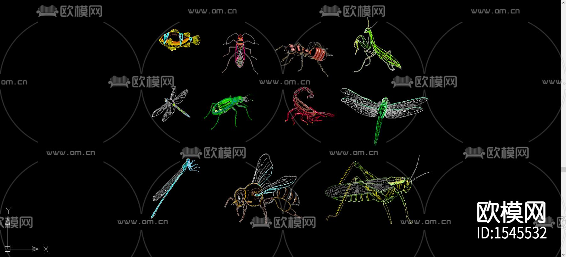 昆虫雕塑线稿下载