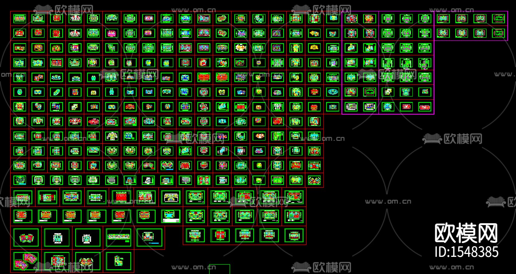 户型cad图库下载（渲染图1）