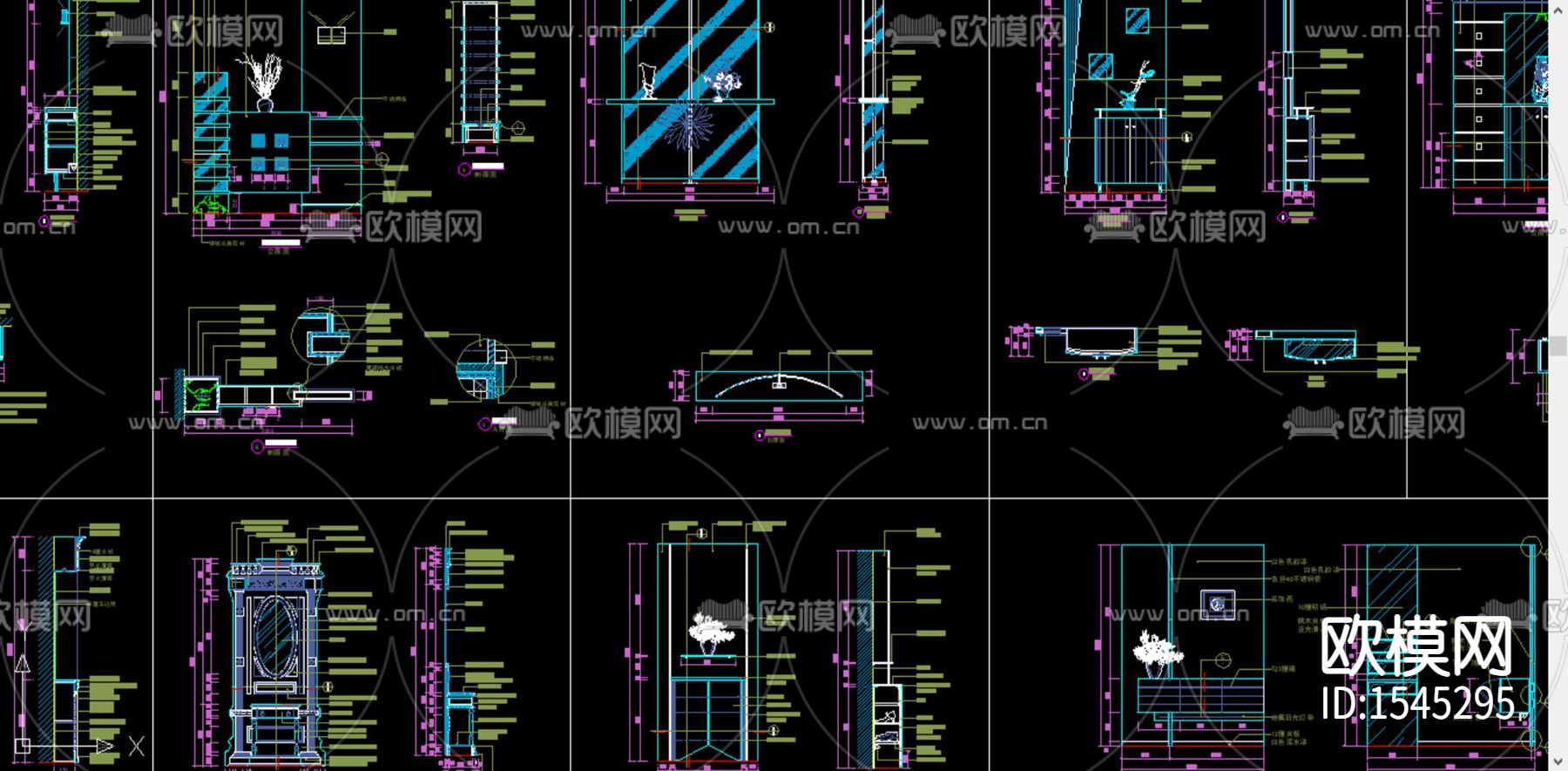 室内玄关cad图库下载（渲染图2）