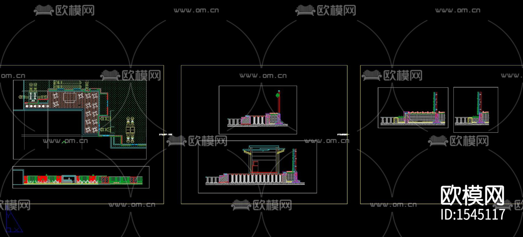 绿墙广告版万能支撑器cad大样下载（渲染图2）