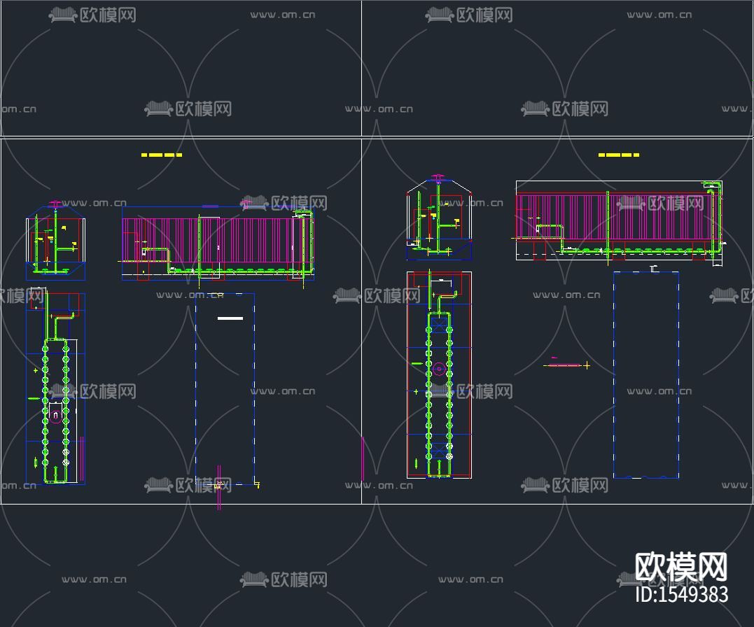 集装箱式废水处理系统cad图库下载（渲染图4）